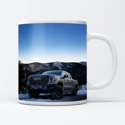 GMC Sierra Truck Snowy Mountain Road