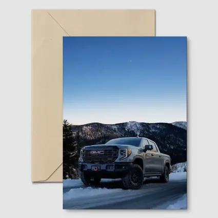 GMC Sierra Truck Snowy Mountain Road