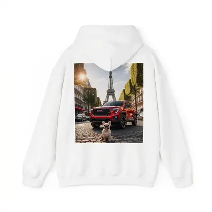 Red GMC Terrain French Bulldog Paris Street