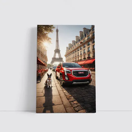 GMC Terrain Red SUV Paris Eiffel Tower