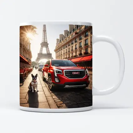 GMC Terrain Red SUV Paris Eiffel Tower