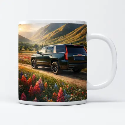 GMC Yukon Dark Green Mountain Wildflower Setting