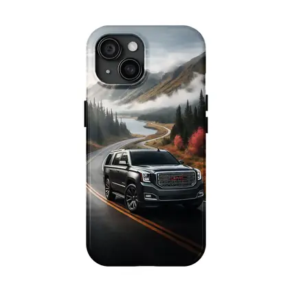 GMC Yukon SUV on Misty Mountain Road