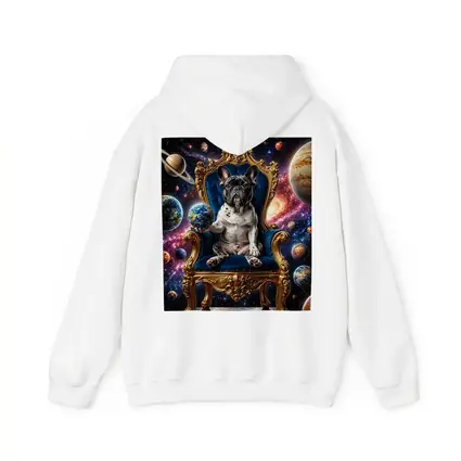 French Bulldog King on Cosmic Space Throne