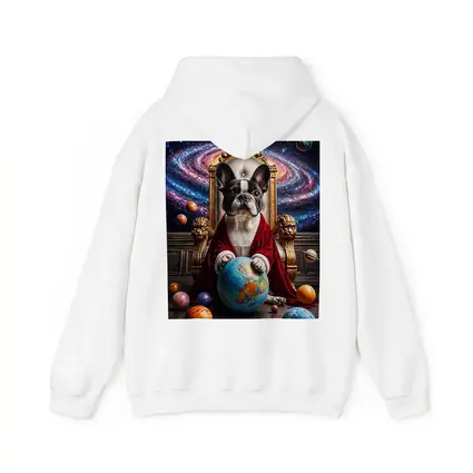 French Bulldog Ruler Seated Galaxy Space Throne