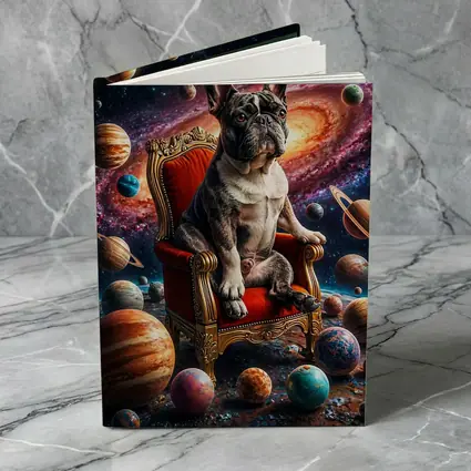 French Bulldog King Sitting In Cosmic Space