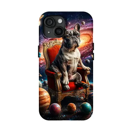 French Bulldog King Sitting In Cosmic Space