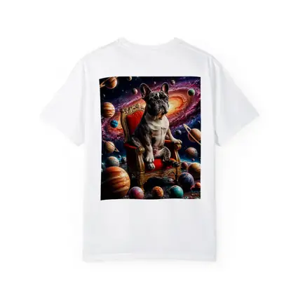 French Bulldog King Sitting In Cosmic Space