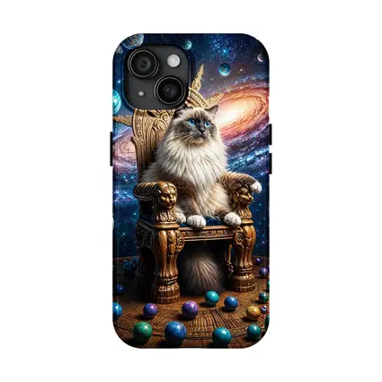 Ragdoll Cat Seated on Galaxy Throne