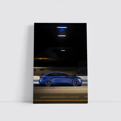 Genesis G80 Blue Sedan Night Street