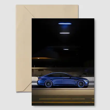 Genesis G80 Blue Sedan Night Street