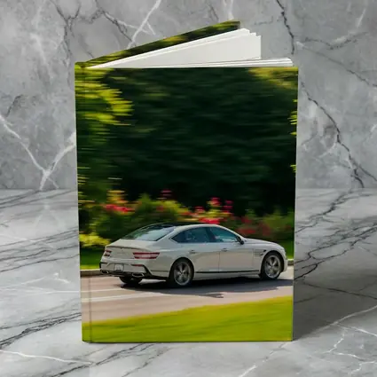 Genesis G80 Sedan Speeding Through Green Park