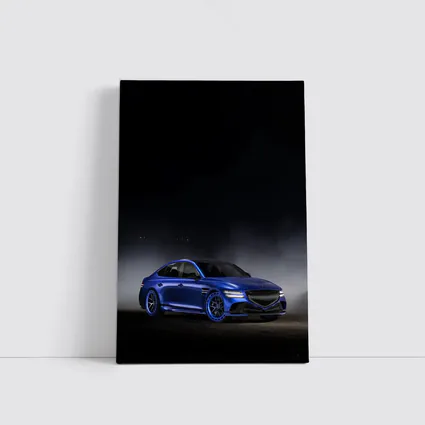 Genesis G80 Blue Sedan Dark Moody Background