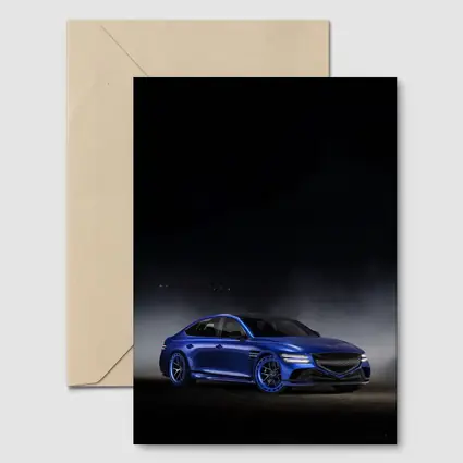 Genesis G80 Blue Sedan Dark Moody Background
