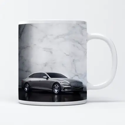 Genesis G80 Silver Sedan Marble Wall