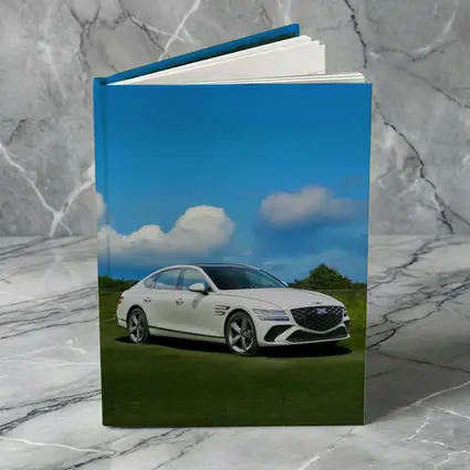Genesis G80 White Sedan Blue Sky