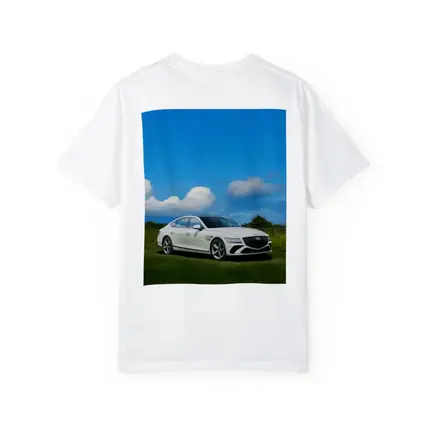 Genesis G80 White Sedan Blue Sky