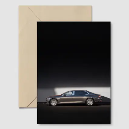 Genesis G90 Luxury Sedan Against White Wall