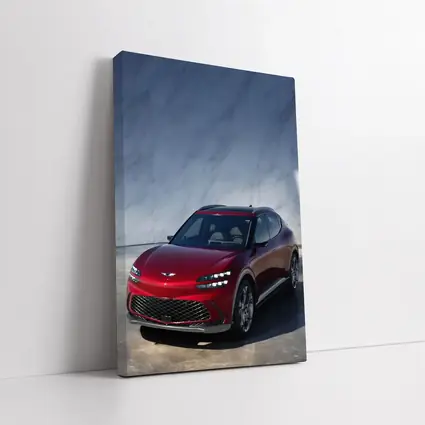 Genesis GV60 Red SUV Marble Background