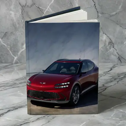 Genesis GV60 Red SUV Marble Background