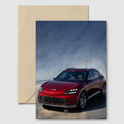 Genesis GV60 Red SUV Marble Background