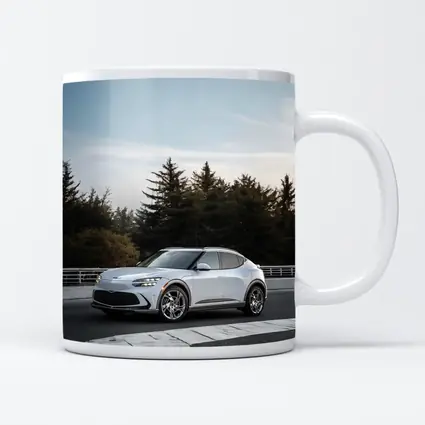 Genesis GV60 Silver SUV Forest Background