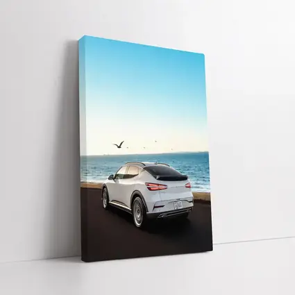 Genesis GV60 White SUV Coastal Ocean View