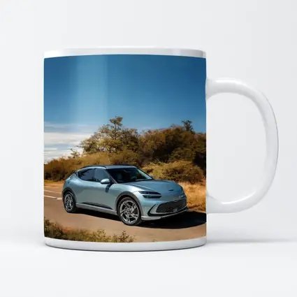 Genesis GV60 Silver SUV Desert Road
