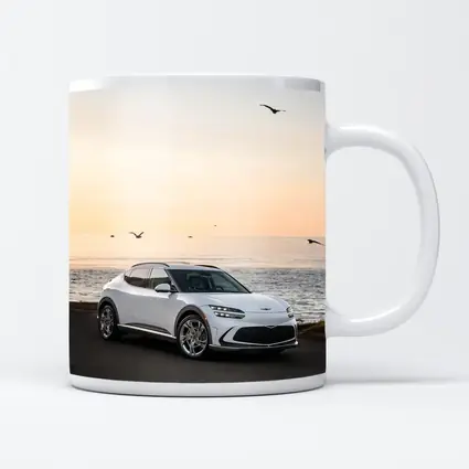 Genesis GV60 Parked by Coastal Sunset