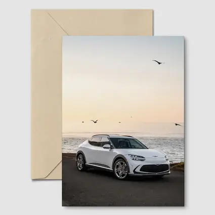 Genesis GV60 Parked by Coastal Sunset