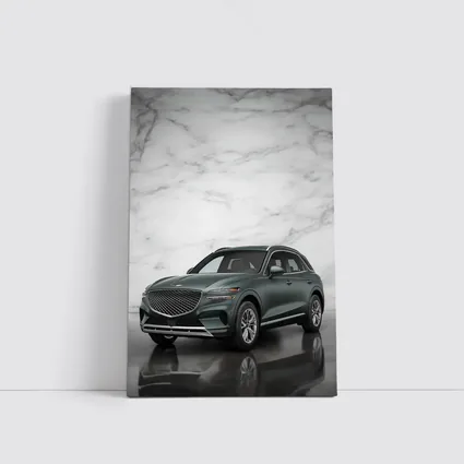 Genesis GV70 SUV Against Marble Background