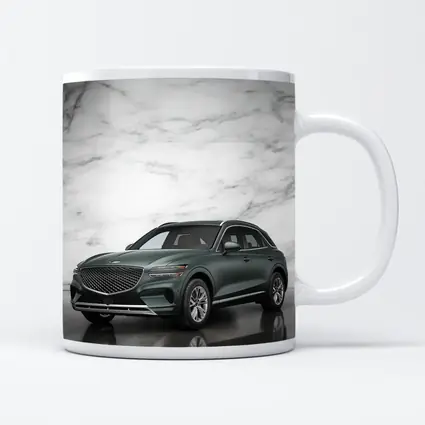 Genesis GV70 SUV Against Marble Background