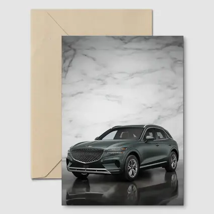 Genesis GV70 SUV Against Marble Background