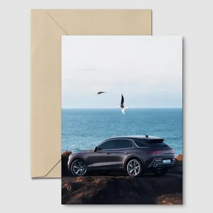 Genesis GV70 Parked On Coastal Cliff