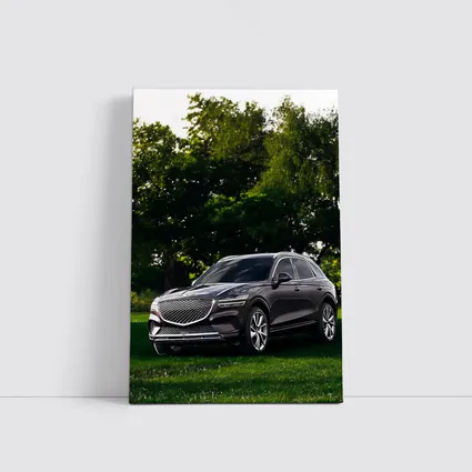 Genesis GV70 Parked Green Garden Trees