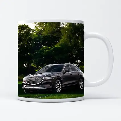 Genesis GV70 Parked Green Garden Trees