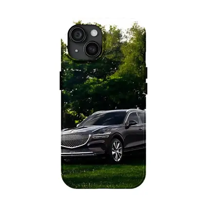 Genesis GV70 Parked Green Garden Trees