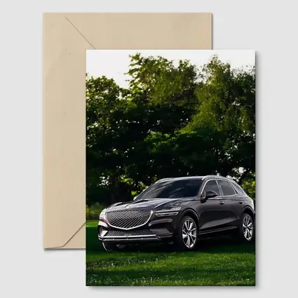 Genesis GV70 Parked Green Garden Trees