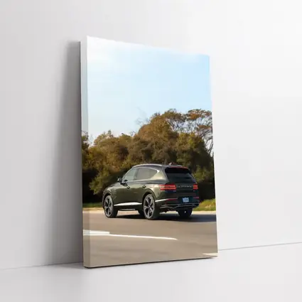 Genesis GV80 SUV Dark Green Highway Drive