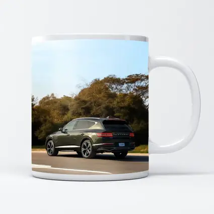 Genesis GV80 SUV Dark Green Highway Drive