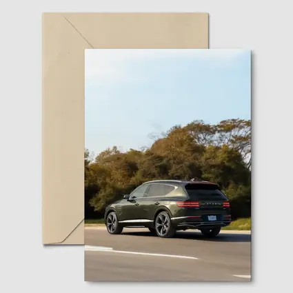 Genesis GV80 SUV Dark Green Highway Drive