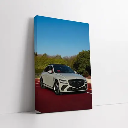 Genesis G80 White Sedan On Red Track