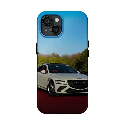 Genesis G80 White Sedan On Red Track