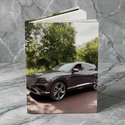 Genesis GV80 SUV Parked Among Green Trees