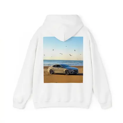Genesis G70 Silver Sedan Beach Setting