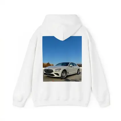 Genesis G70 White Sedan Clear Sky
