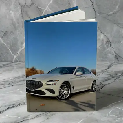 Genesis G70 White Sedan Clear Sky