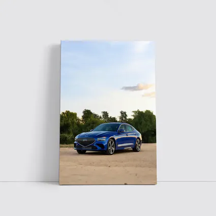 Genesis G70 Blue Sedan Parked Outdoors