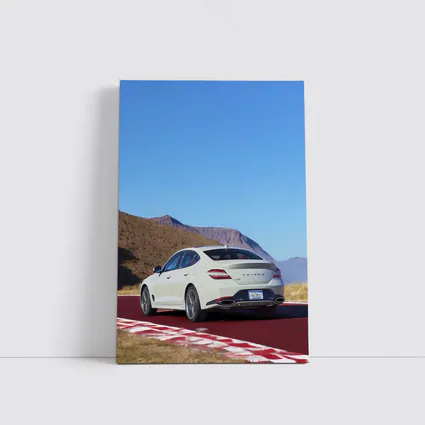 Genesis G70 White Sedan Desert Track
