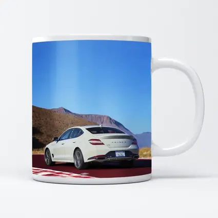 Genesis G70 White Sedan Desert Track